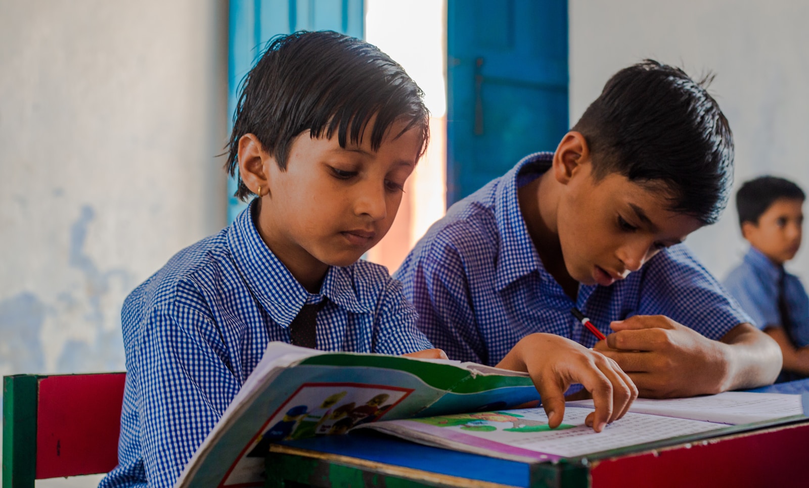 Children developing everyday skills together