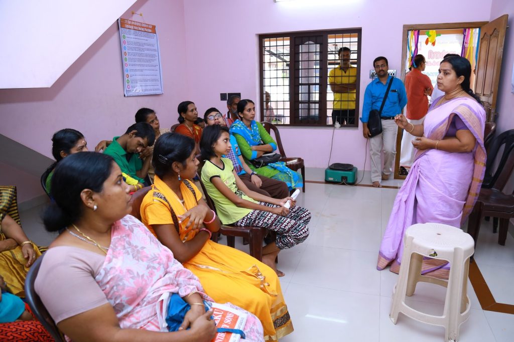 A counselling session for mothers at the guidance centre